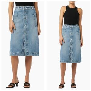 Joe’s Jeans The Phoebe Denim Midi-Skirt Size 25 Medium Wash Preppy